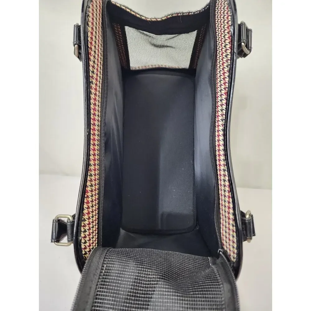Pet Carrier Soft Sided Small Dog Cat Classic Houndstooth Fashionable Accessory